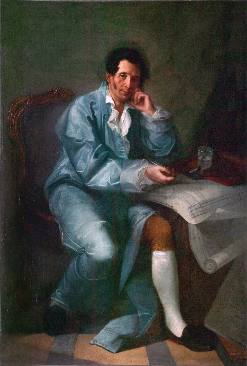 Portræt af arkitekten Jean-Baptiste (Jean Baptiste) Vallin de la Mothe (1729-1800) peinture anonyme - Museum of Fine Arts Academy, St. Petersborg af Unknown artist