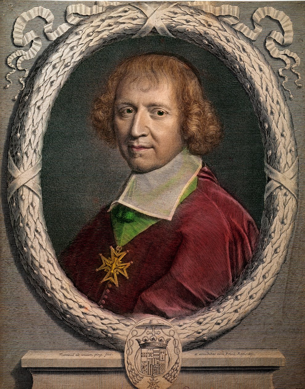 Portræt af kirkemanden Francois de Harlay, Abbe af Jumieges (1625-1695)” Indgravering af det 17. århundredes Paris, Musee Carnavalet af Unknown artist