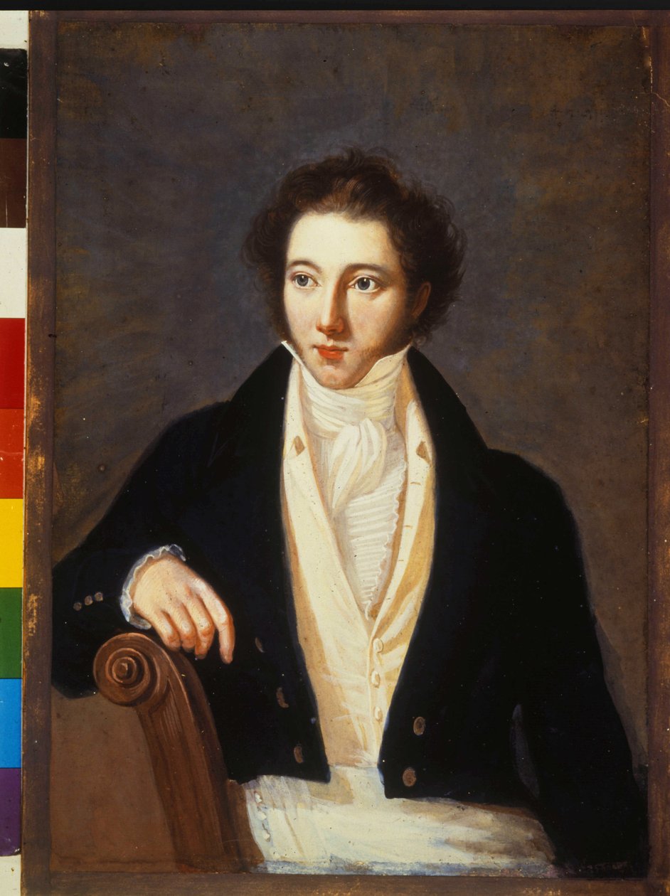 Portræt af komponisten Vincenzo Bellini (1801-1835). Anonymt maleri. La Scala teatermuseum. Milano af Unknown artist