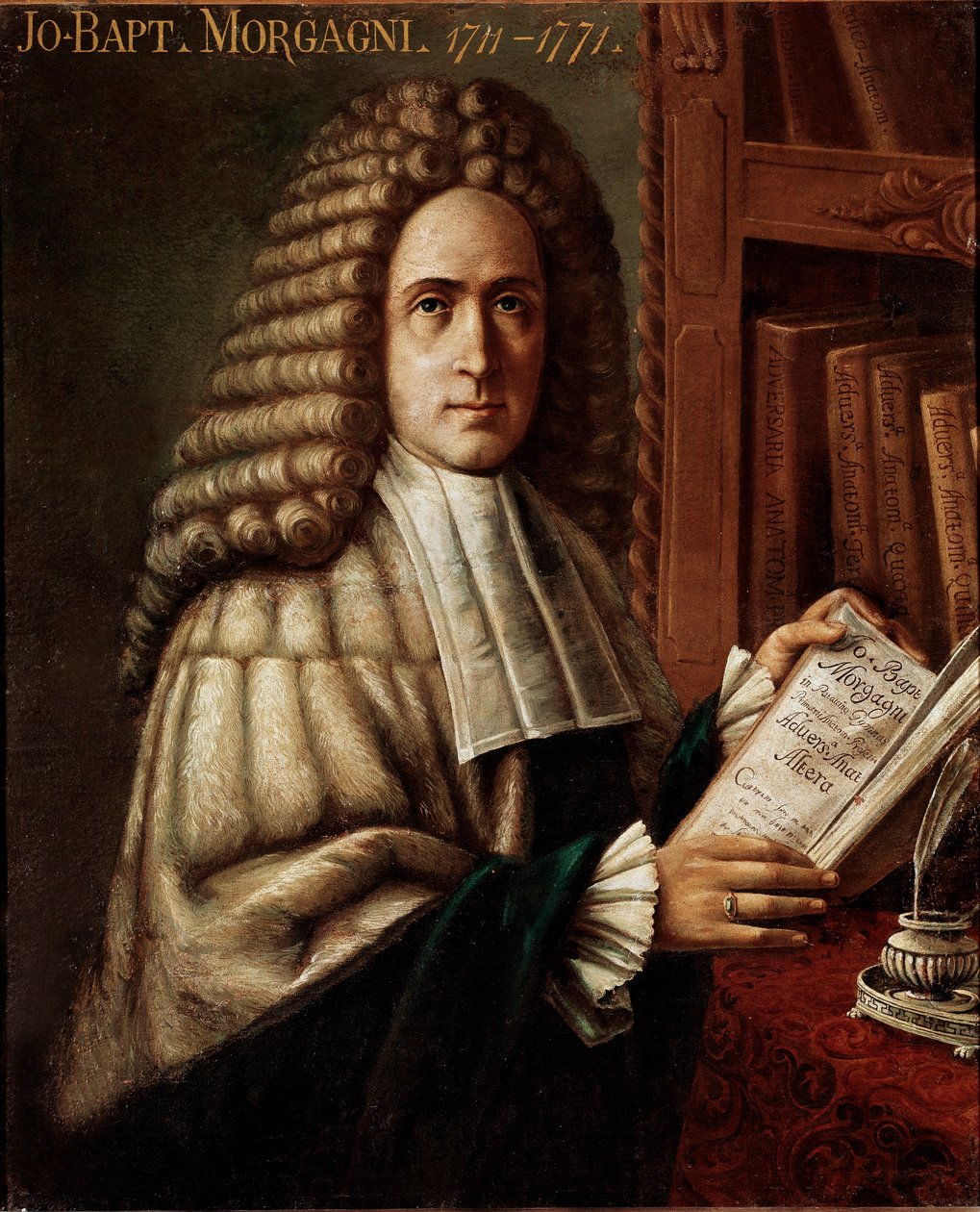 Portræt af lægen og anatomen (Giovanni Battista) (Giovan Battista) Giambattista Morgagni (1683-1771) (Johannes Døberen) Grundlægger af den patologiske anatomi Anonymt maleri fra det 18. århundrede Padua, Universitet, Italien af Unknown artist