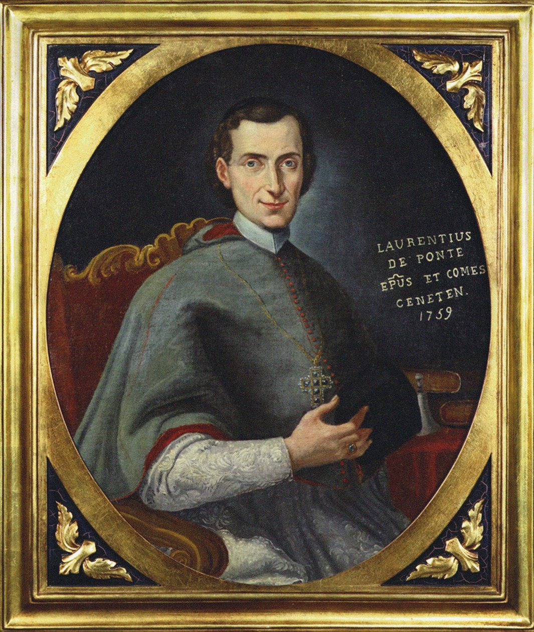 Portræt af opera-librettisten og digteren Lorenzo Da Ponte (1749-1838) som biskop - Anonym. Olie på lærred af Unknown artist