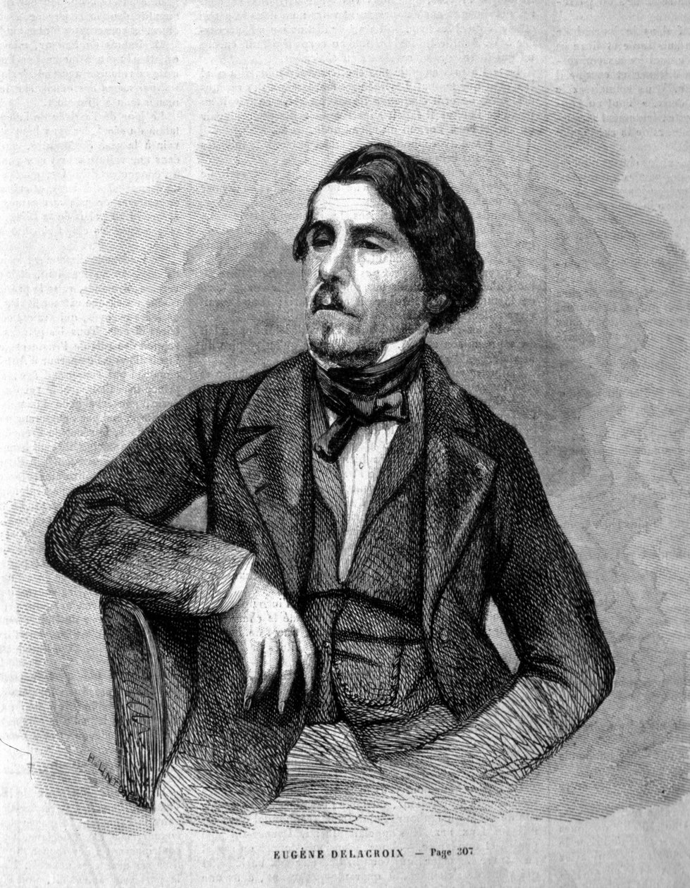 Portræt af maleren Eugène Delacroix (1798 - 1863). af Unknown artist