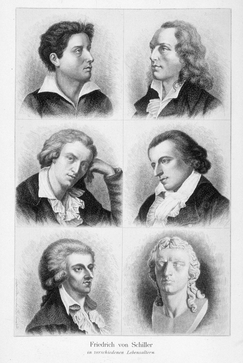 Portrætter af Friedrich von Schiller (1759 - 1805). af Unknown artist