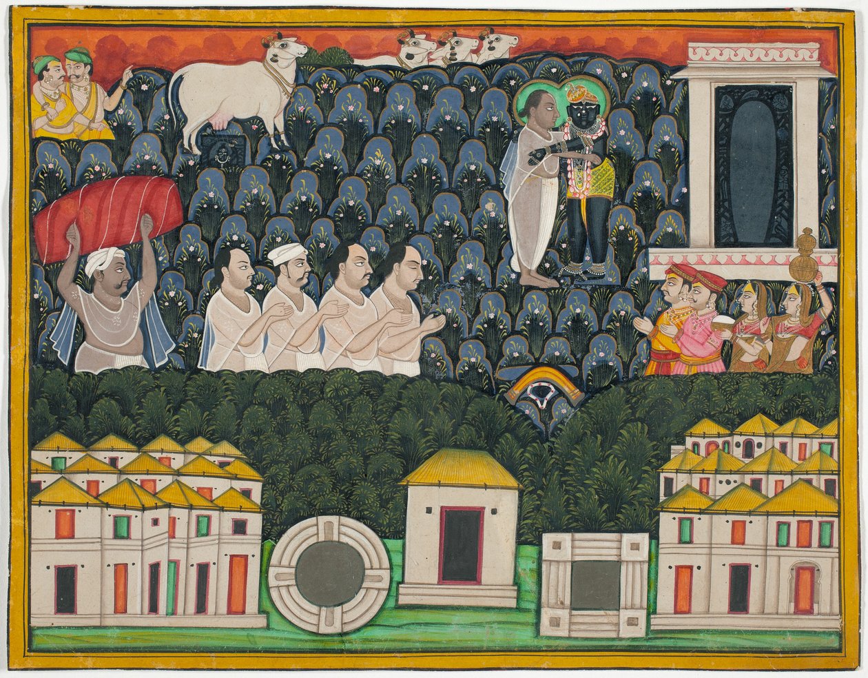 Pratham Milan, Shrinathji afslører sig selv for Vallabhacharya på Govardhan-bjerget af Unknown artist