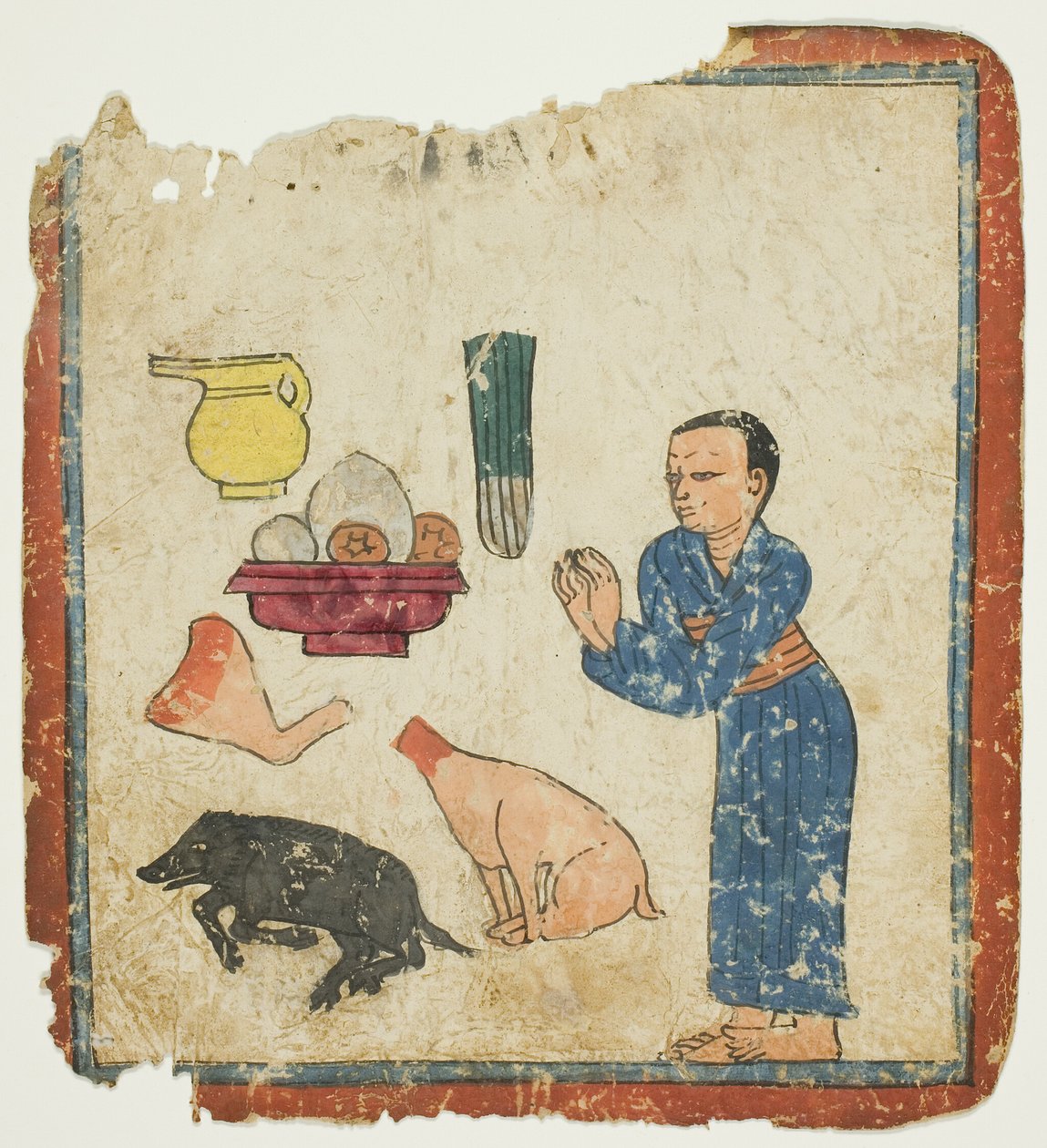 Præsentation af offergaver, fra et sæt indvielseskort (Tsakali) af Unknown artist