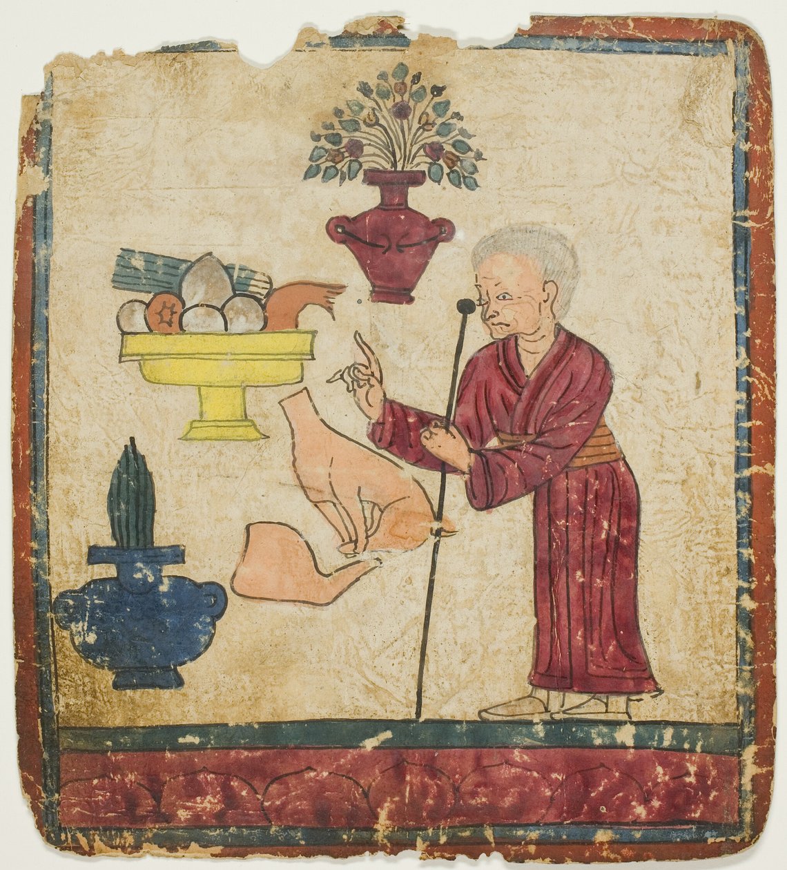 Præsentation af offergaver, fra et sæt indvielseskort (Tsakali) af Unknown artist