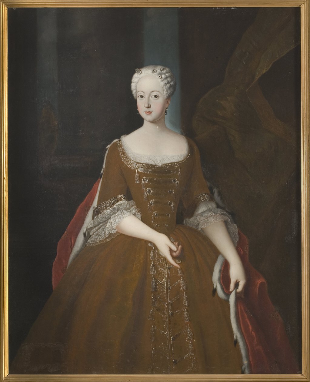 Prinsesse Frederique Louise af Preussen - Portræt af prinsesse Friederike Luise af Preussen (1714-1784), markgrevin af Brandenburg-Ansbach, Anonym . olie på lærred af Unknown artist