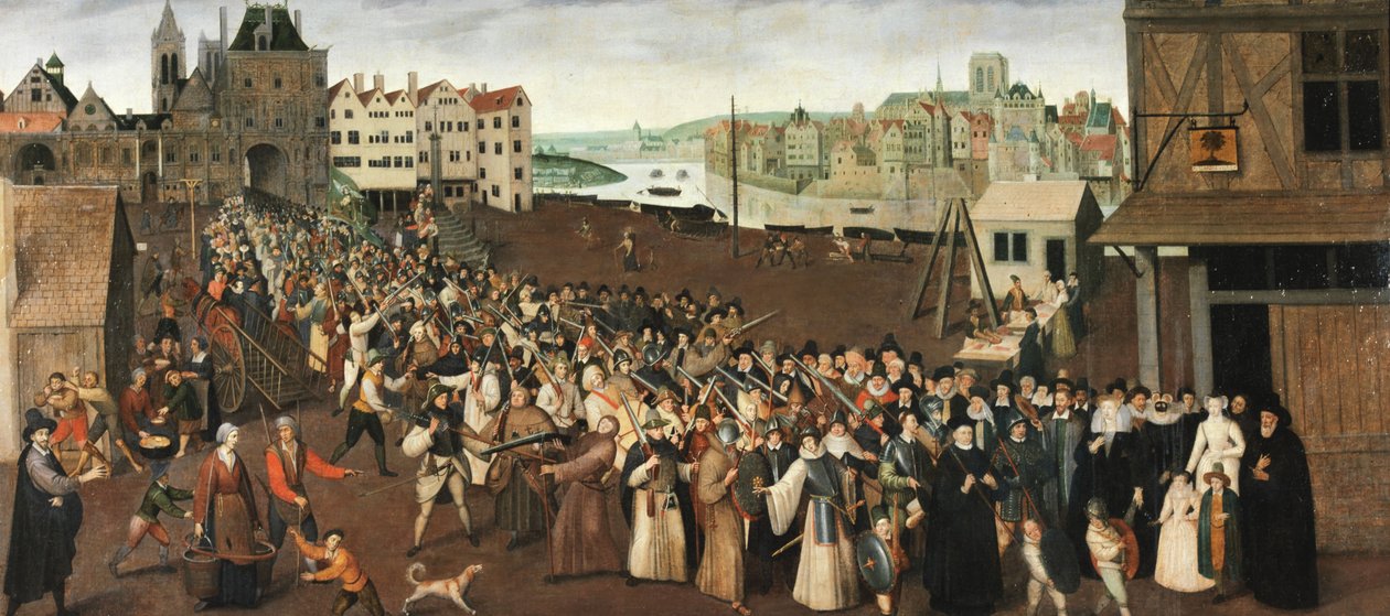 Ligaens procession på Place de Grève, ca. 1590 (olie på lærred) af Unknown artist