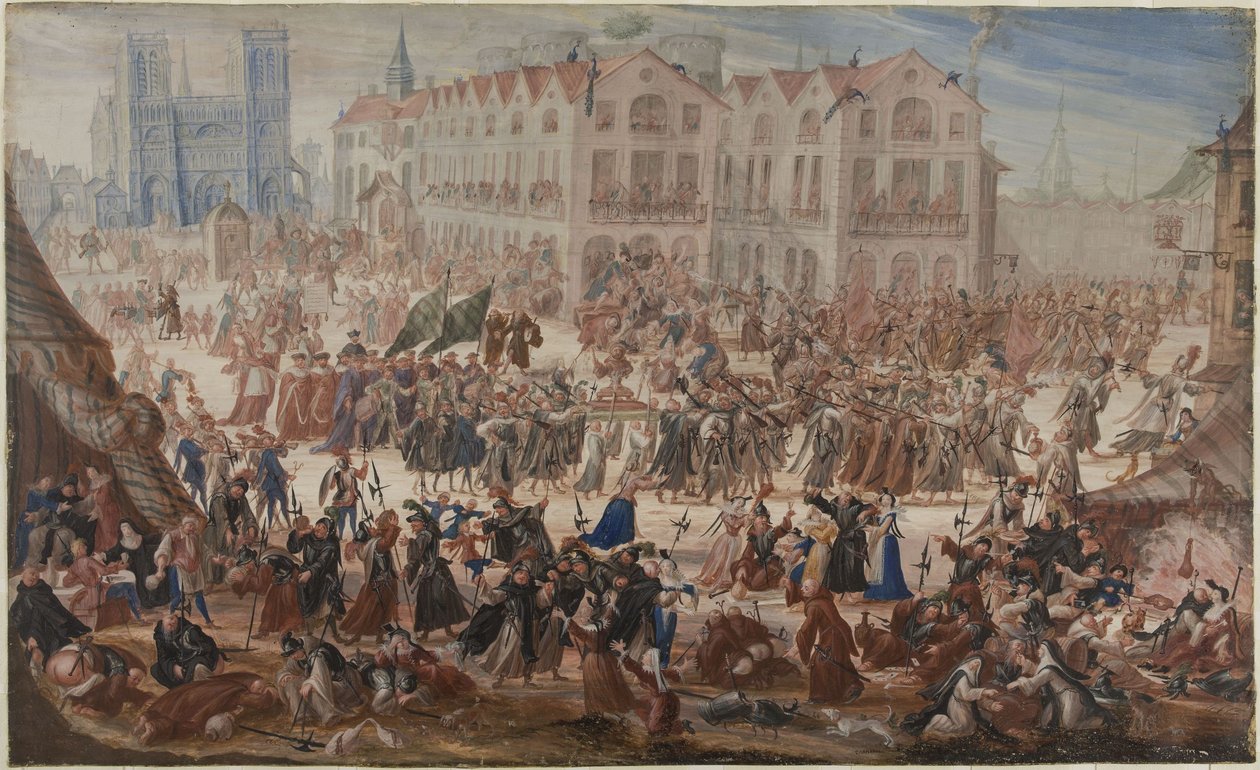 Procession for Jacques Clément foran Notre-Dame af Unknown artist