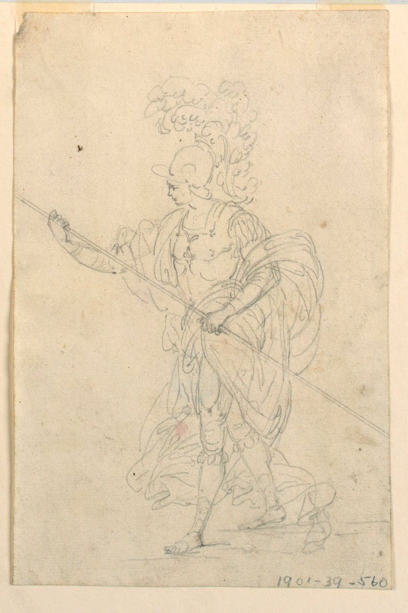 Projekt til et teatralsk kostume af en klassisk kriger af Unknown artist