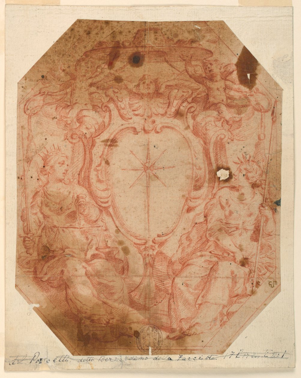 Projekt til en prælats våbenskjold af Unknown artist