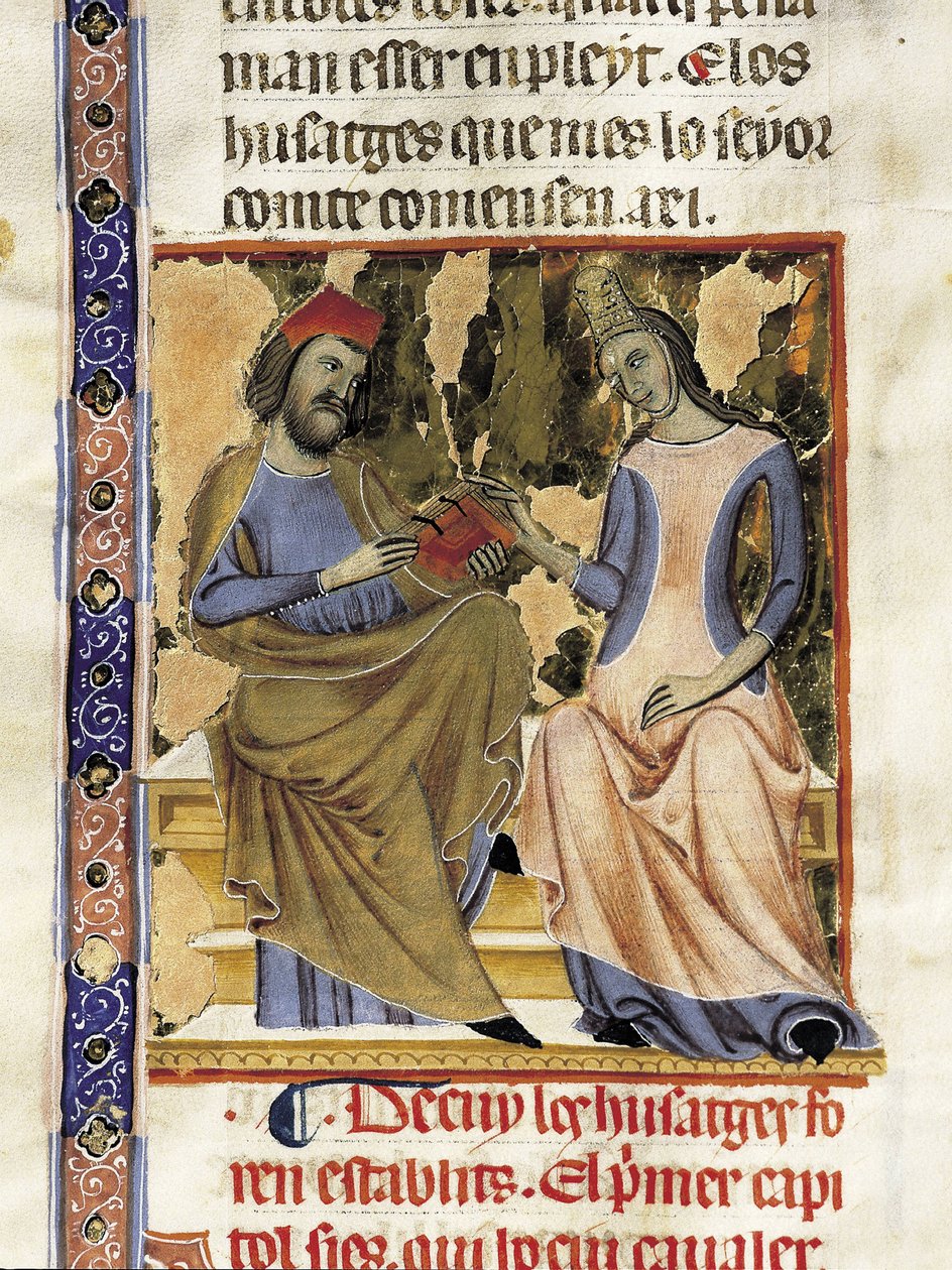 Raimond Berenger I af Barcelona (1023-1076) og hans kone Almodis (Adalmode) af Marche (miniature) af Unknown artist