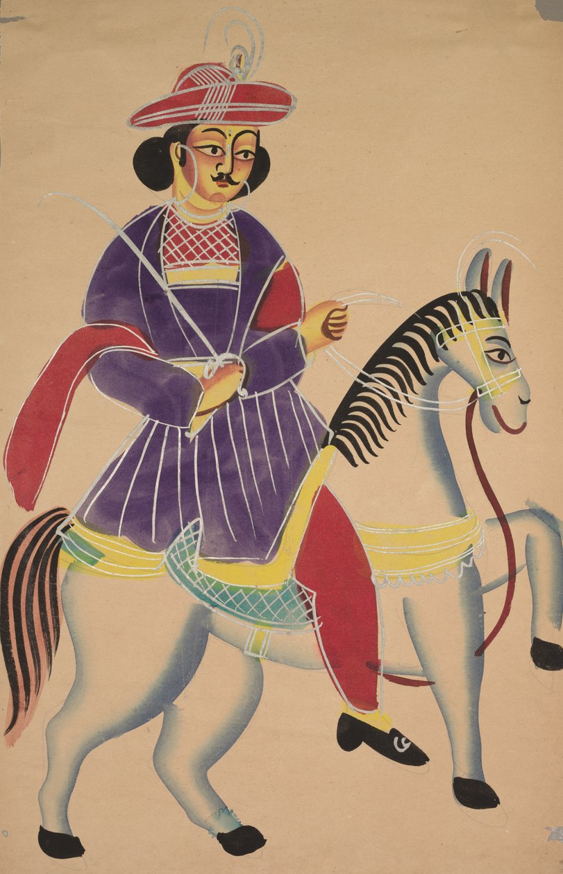 Raja rider på en hest af Unknown artist