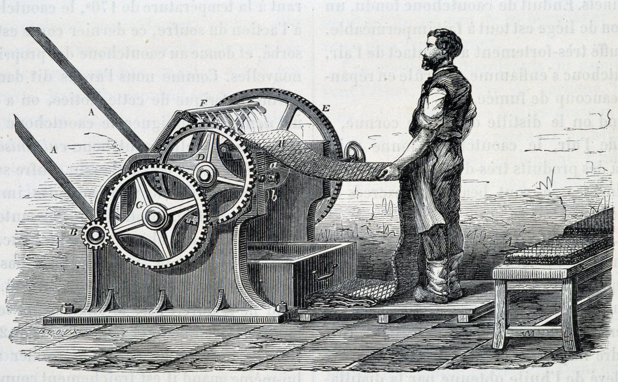 Rå gummikværn - i "" The wonders of the industry"" af Louis Figuier af Unknown artist