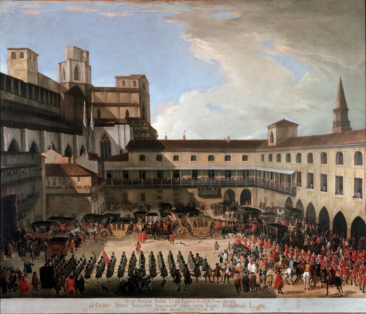 Modtagelse i Milano af venitiske ambassadører af kejser Karl VI i 1711 (maleri af Unknown artist