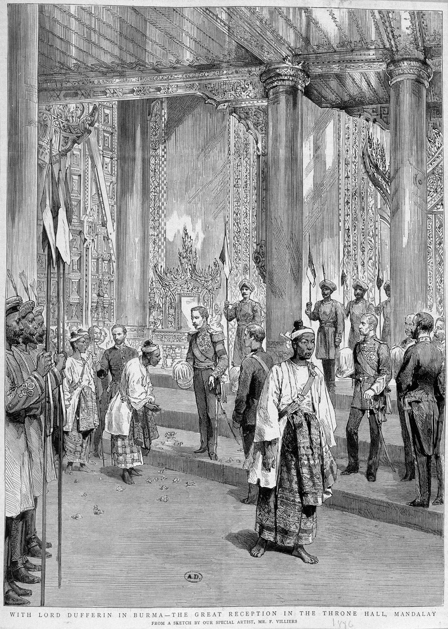 Modtagelse af Lord Dufferin af kongen af Burma af Unknown artist
