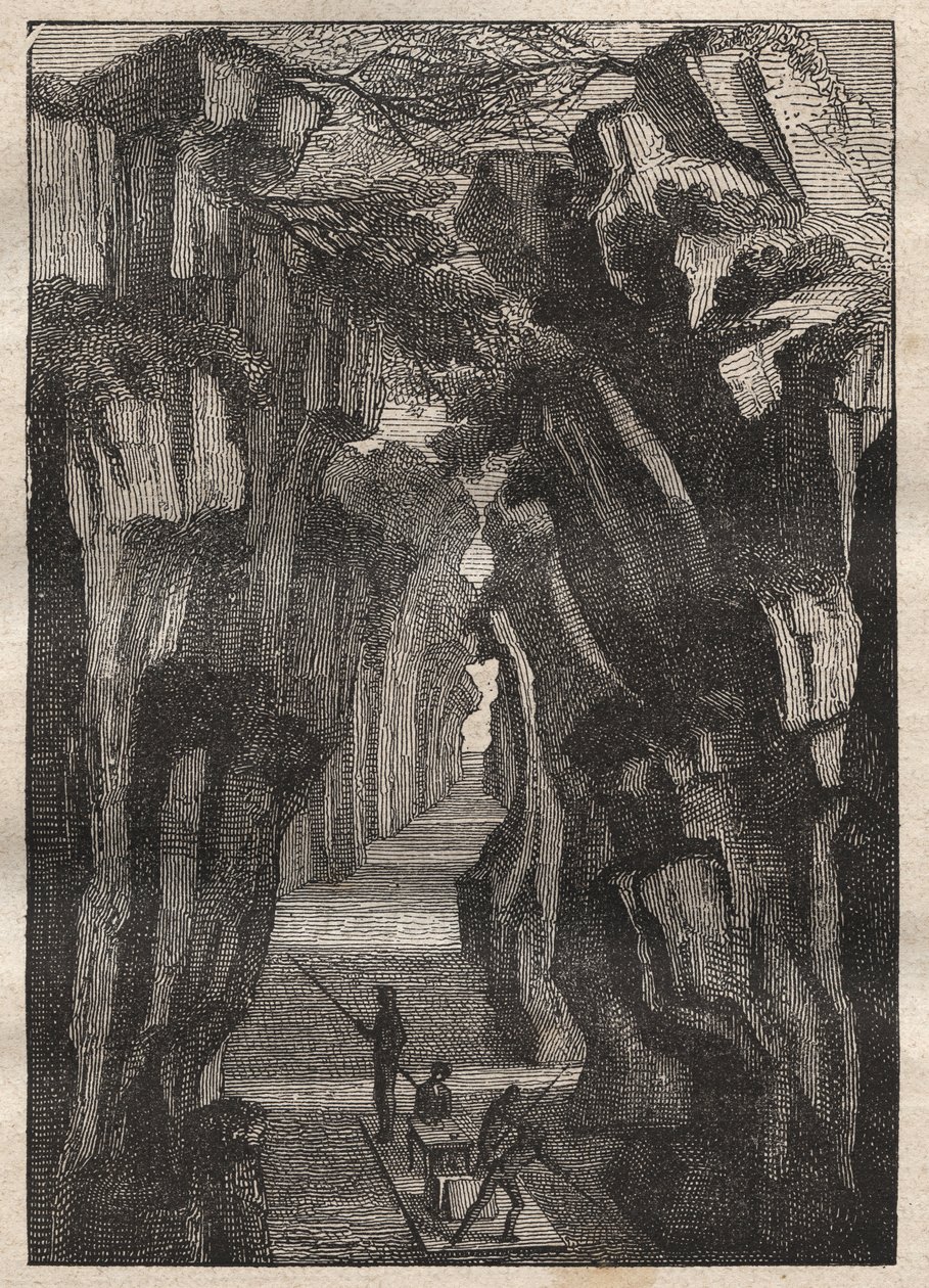 Anerkendelse af Amazonas (1743-1744) af Charles Marie de La Condamine (1701-1774): Pongo de Manseriche (Peru) slugten i Rio Maranon, der forbinder Rio Ucayali for at danne Amazonasfloden - illustration taget fra "The Great Mariners af det 18. århundrede"" af Unknown artist