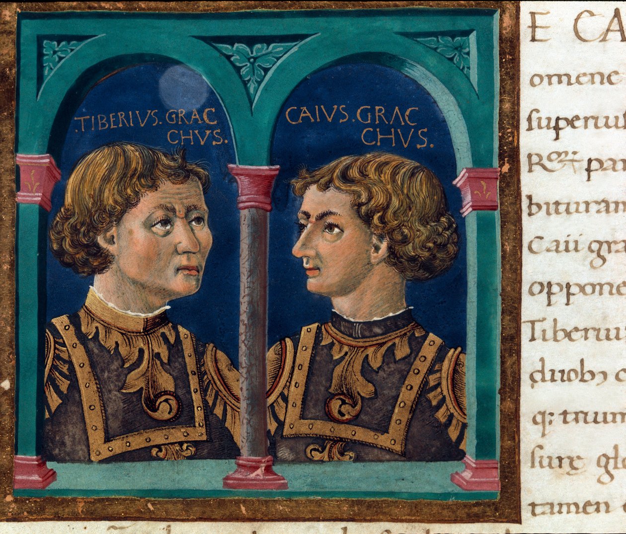 Repræsentation af Tiberius Sempronius Gracchus (162-133 f.Kr.) og hans bror Caius Sempronius Gracchus (154-122 f.Kr.) med tilnavnet Gracchi, romerske statsmænd (Tiberius Sempronius Gracchus (162-133 f.Kr.) og Gaius (Caius) Sempronius-12hus (154-1cchus) f.K af Unknown artist