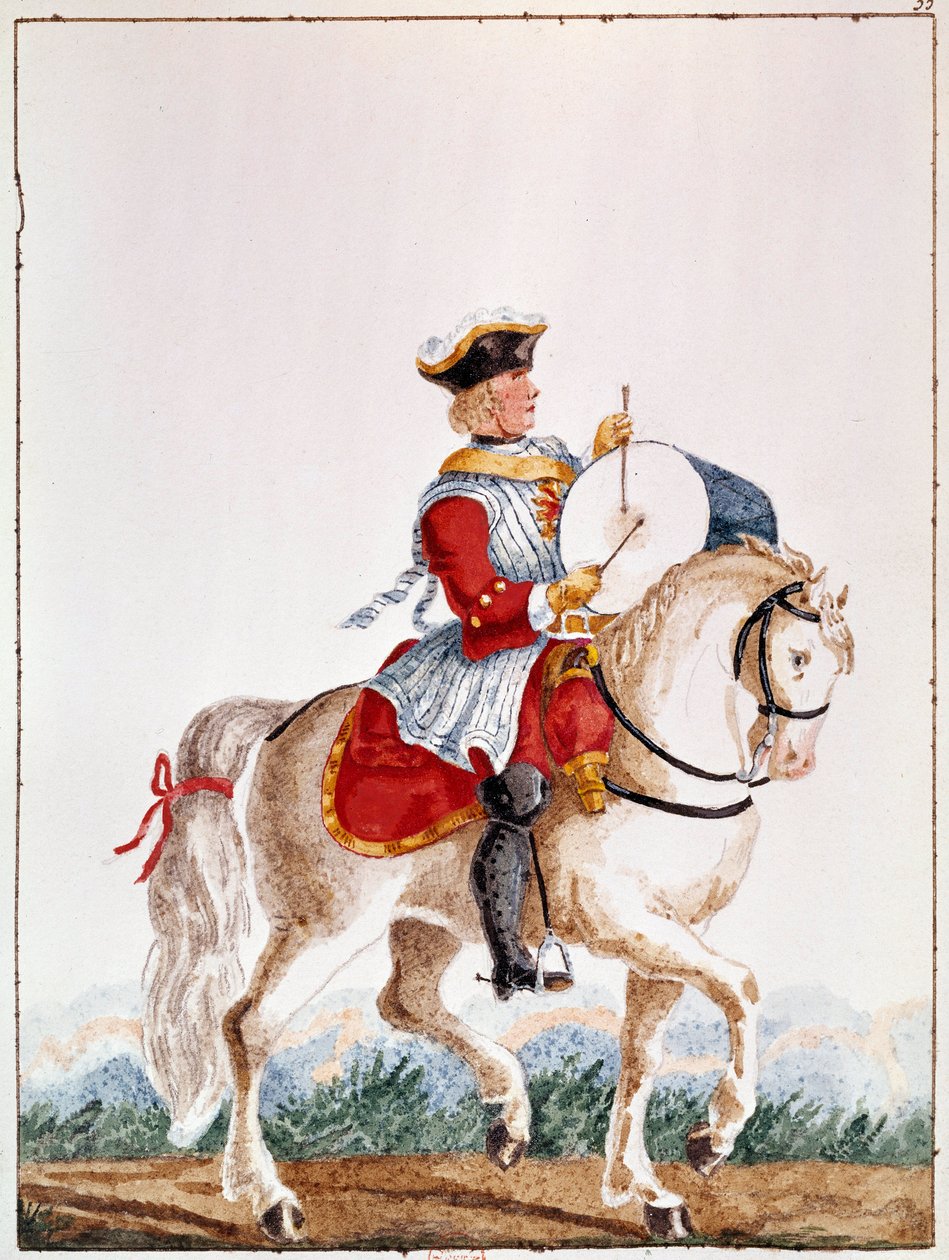 Repræsentation af en fransk musketer fra Louis XV