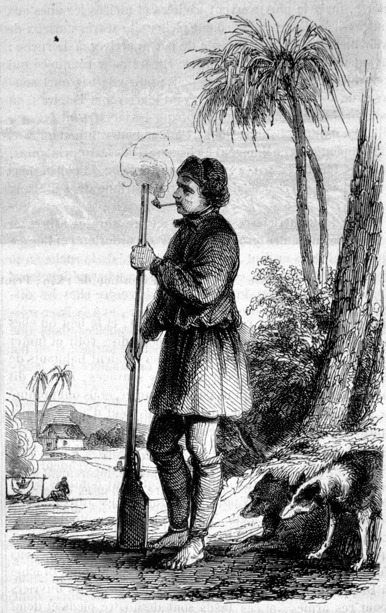 Repræsentation af en buccaneer i Santo Domingo i det 17. århundrede. af Unknown artist