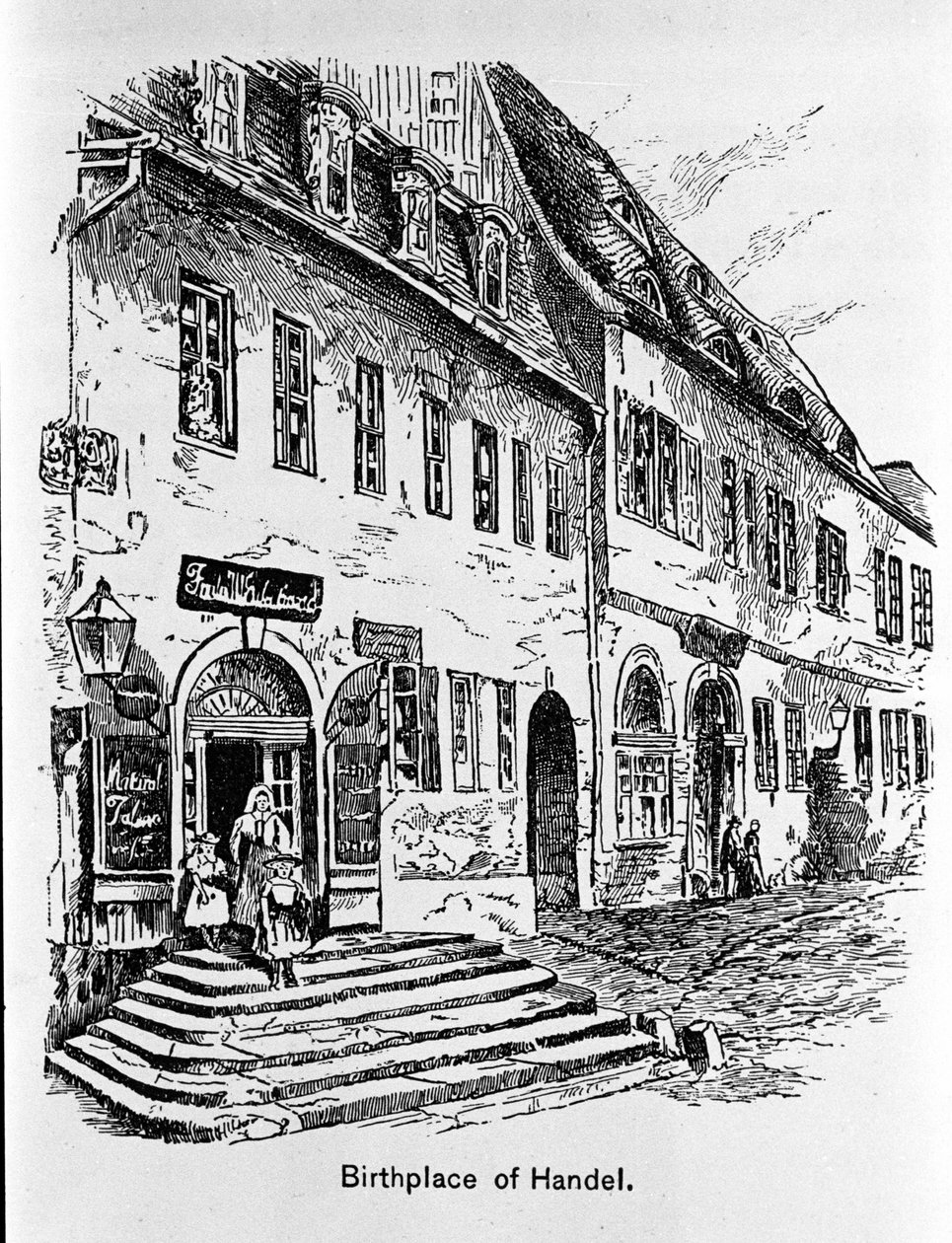 Repræsentation af huset, hvor George Frideric Handel blev født (George Frideric Handel af Unknown artist