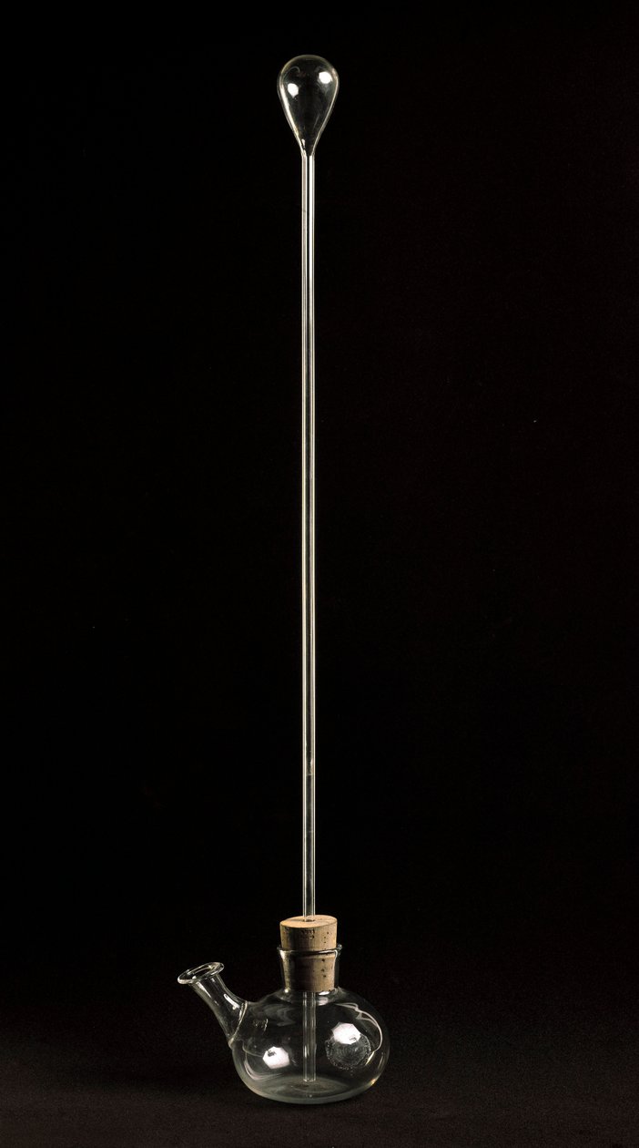 Gengivelse af termoskopet brugt af astronomen Galileo Galilei (Galilæa) (1564-1642) til hans undersøgelser af virkningen på lufttætheden frembragt af temperaturvariationer. 1592-1610 Firenze, Istituto e Museo di Storia delle Scienze. af Unknown artist