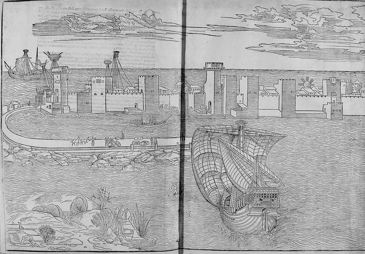 Rhodes - i "" Les Saintes Peregrinations"" af Bernard de Breydenbach af Unknown artist