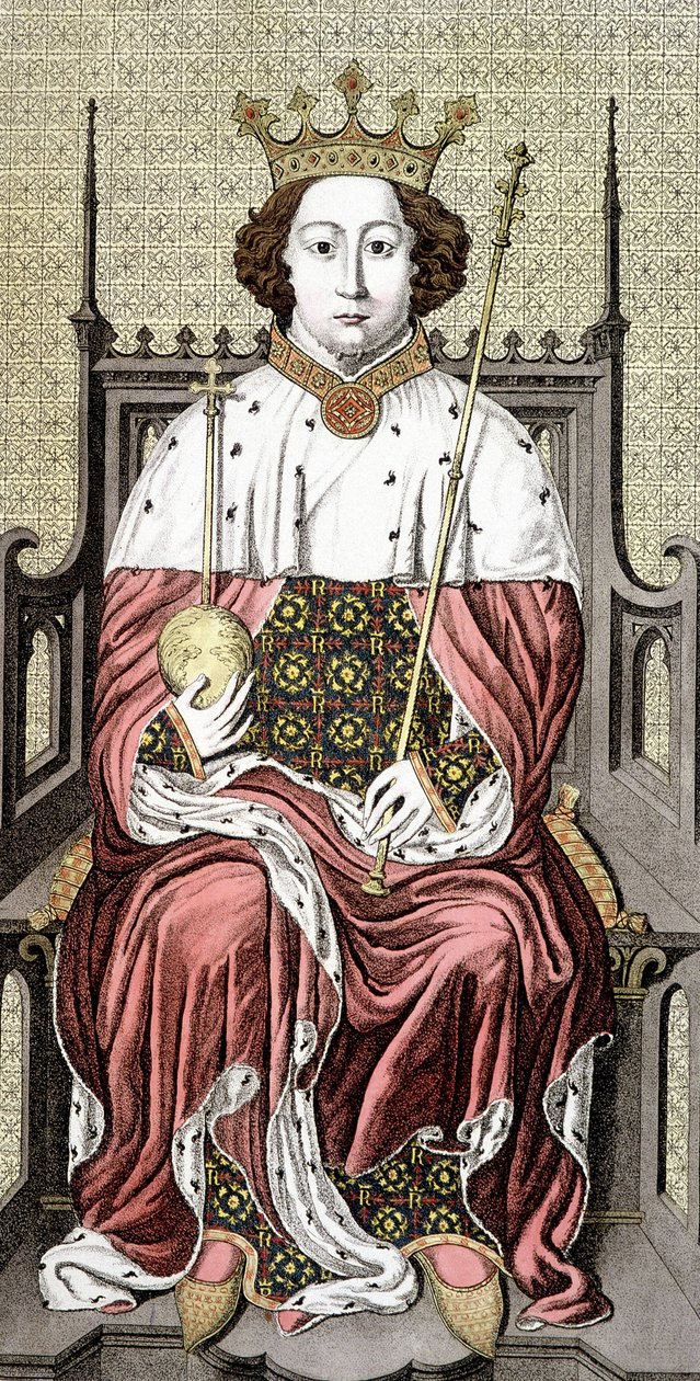 Richard II. (1367-1400). Konge af England. 1700-tals stik. af Unknown artist