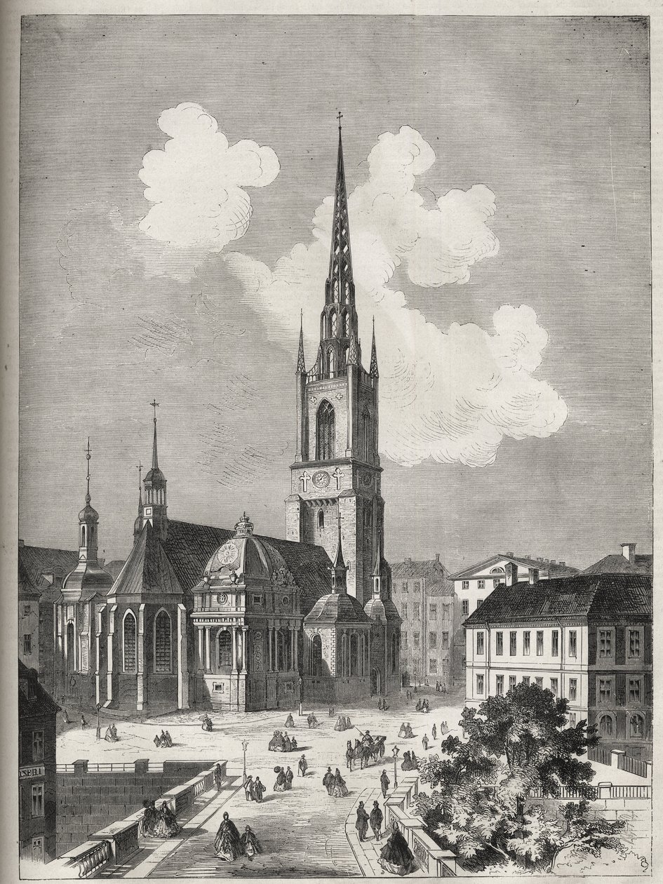 Riddarholmen kirke - Riddarholms kirke i Stockholm - 1866 - af Unknown artist