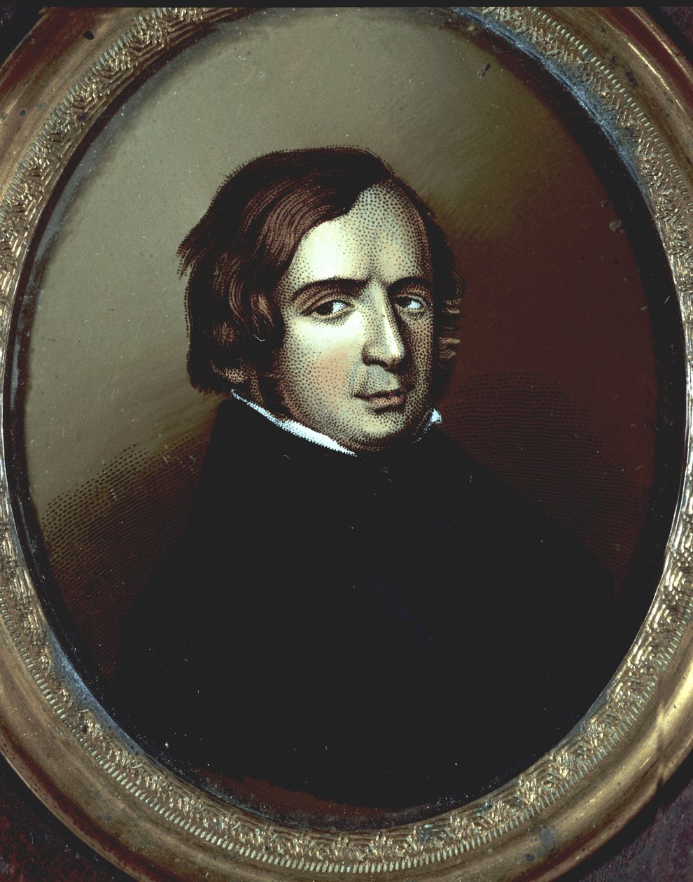 Risorgimento: "" Portræt af politikeren, italiensk filosof Vincenzo Gioberti (1801-1852)". Miniature på anonymt elfenben. Museum for Risorgimento Milano af Unknown artist