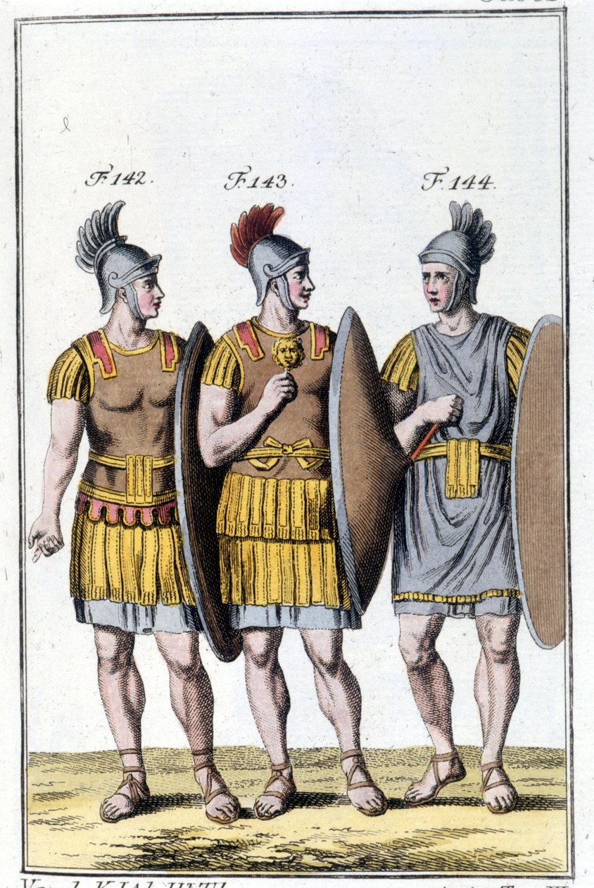 romerske legionærer. Stik i begyndelsen af det 19. århundrede. af Unknown artist