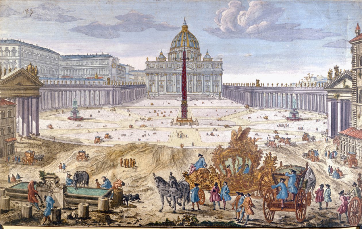 Rom, Peterspladsen i begyndelsen af det 18. århundrede. af Unknown artist