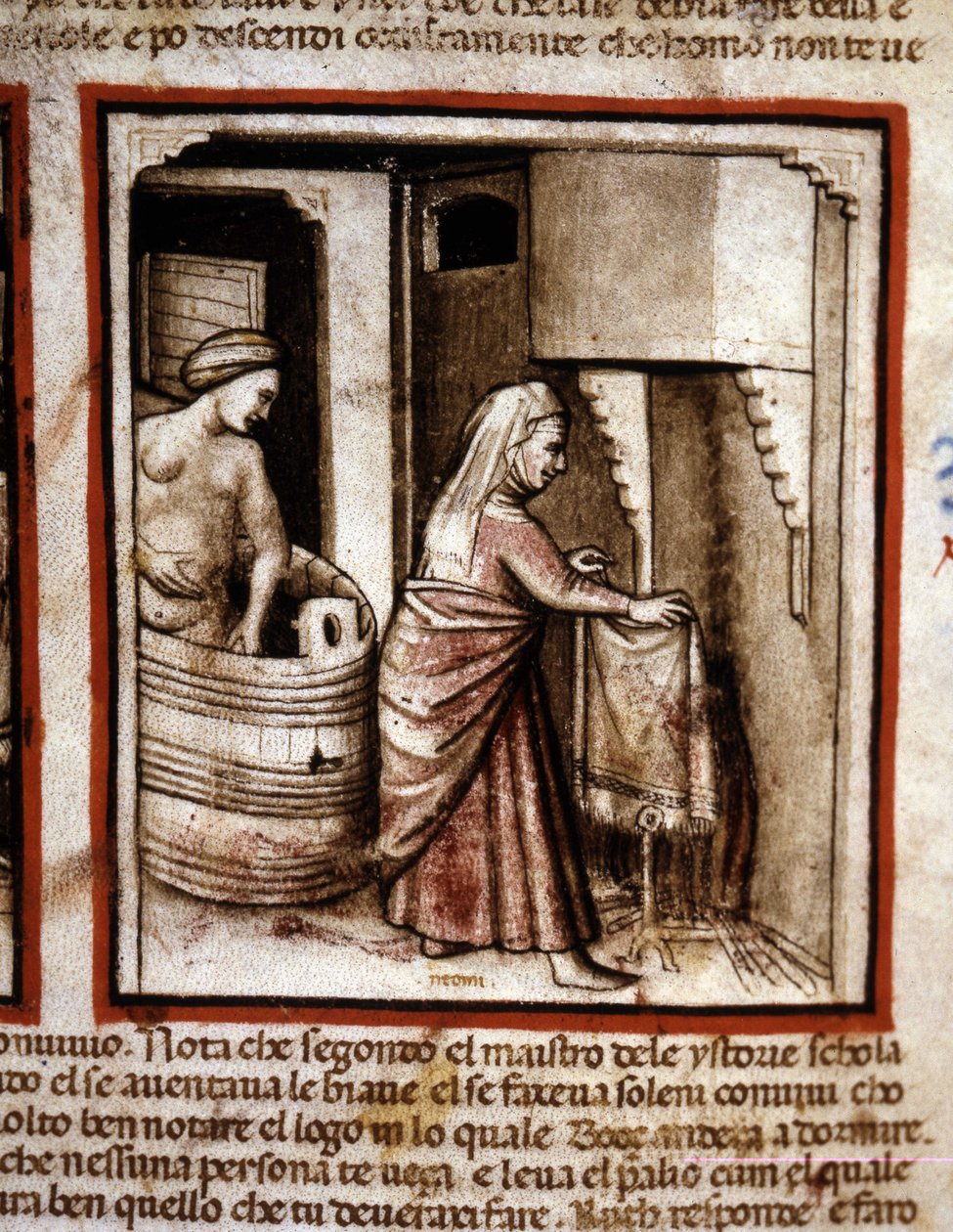 Ruth laver sit toilet med hjælp fra sin svigermor Noemi (Naomi, Noemie), før hun sover i sin mand Boaz