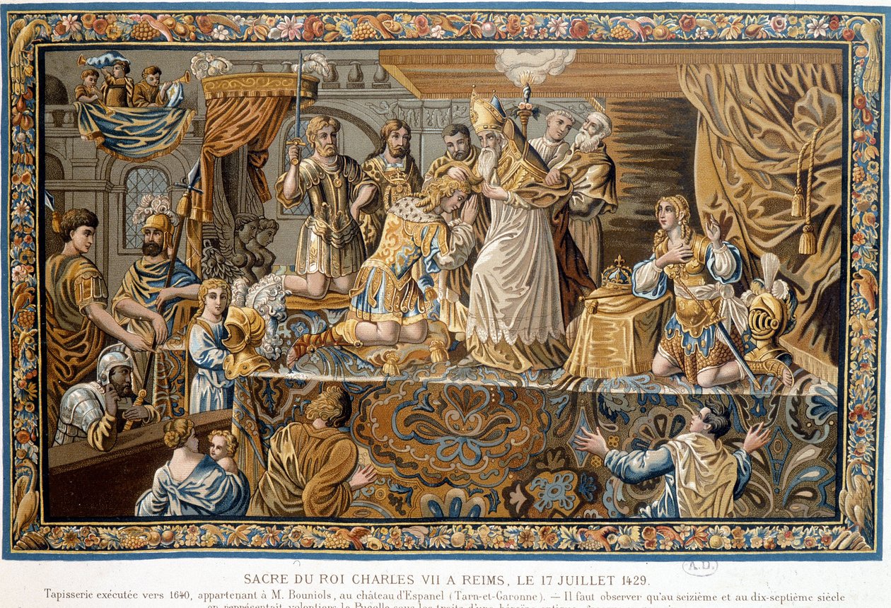 Hellige kong Charles VII i Reims den 17. juli af Unknown artist