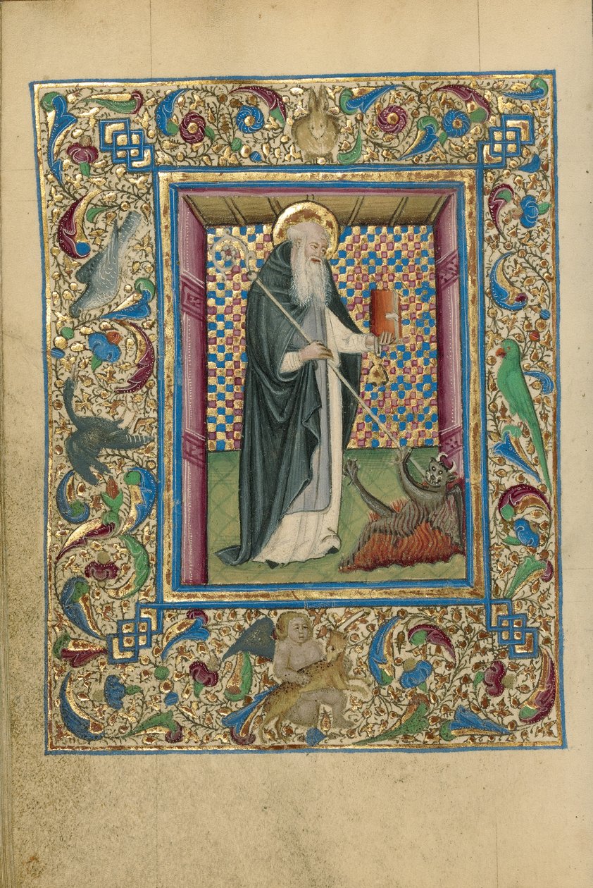 Sankt Antonius holder en djævel tilbage af Unknown artist