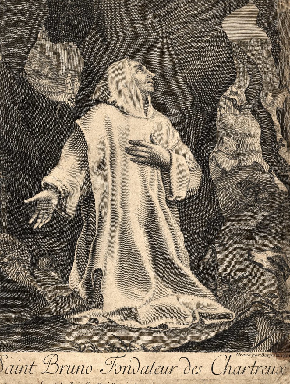 Sankt Bruno, grundlægger af Karteuserordenen (Köln, v. 1035 i Serra San Bruno, Calabrien). af Unknown artist