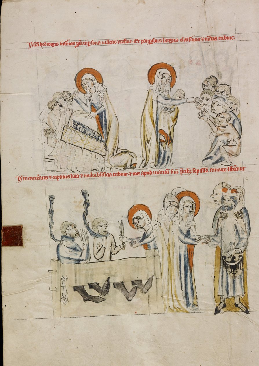 Sankt Hedvig tager sig af de syge; Sankt Hedvig tager sig af fangerne af Unknown artist