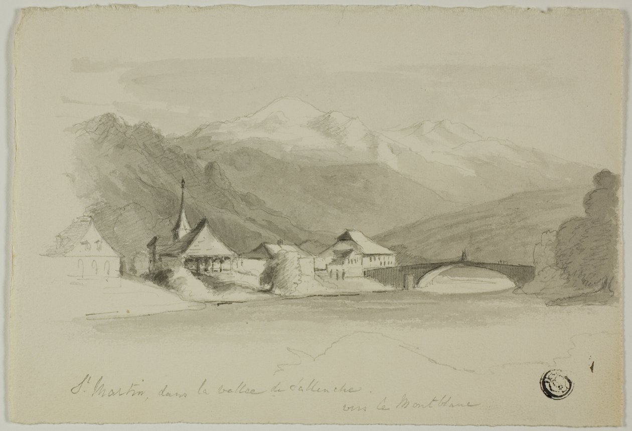 Saint Martin, i Sallenche-dalen, ser mod Mont Blanc af Unknown artist