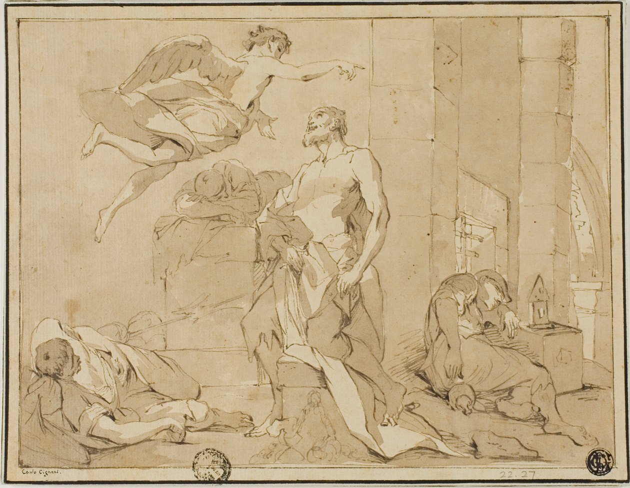 Saint Paul reddet fra fængslet af en engel af Unknown artist