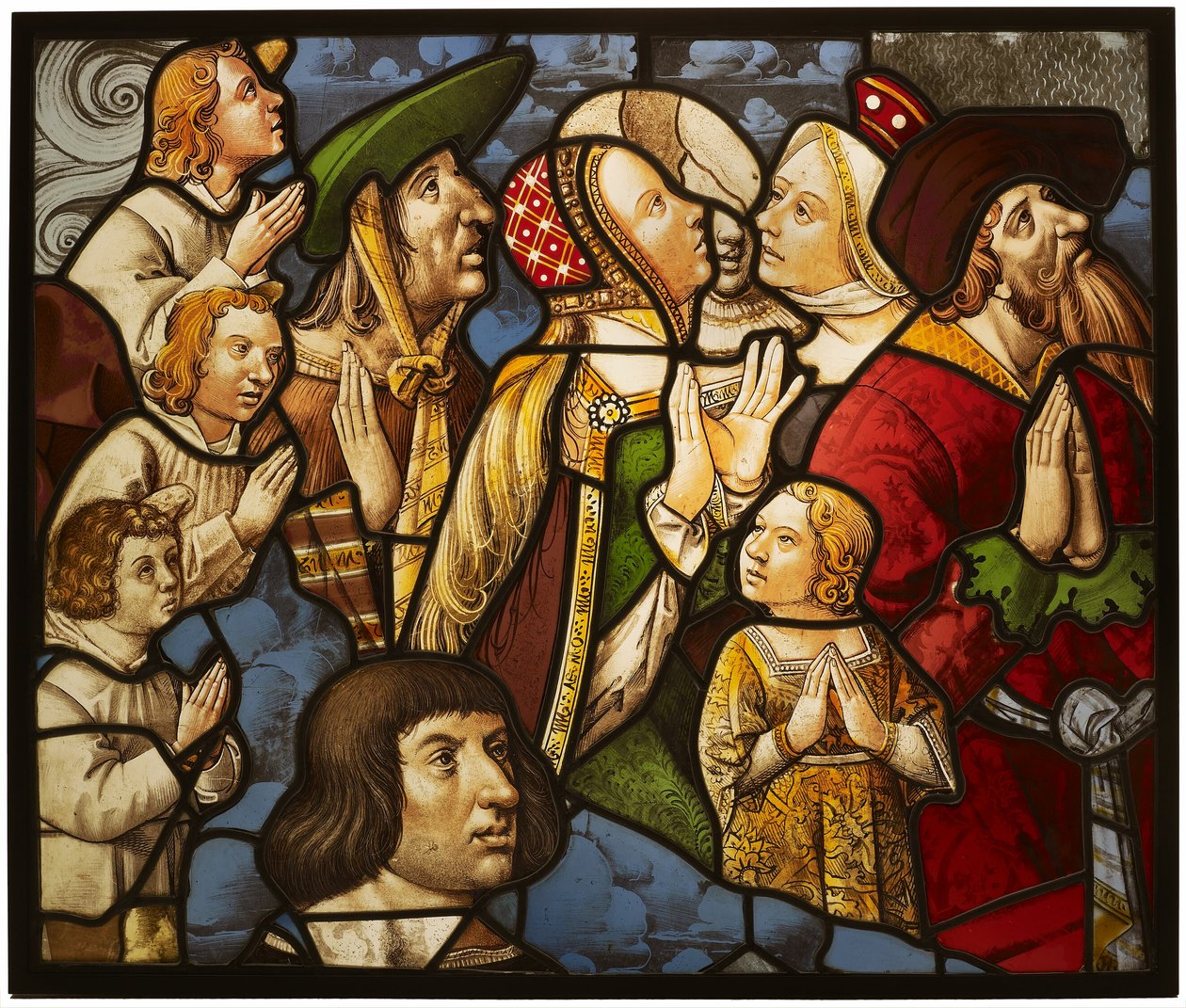 Helgener og tilbedere i tilbedelse af Unknown artist