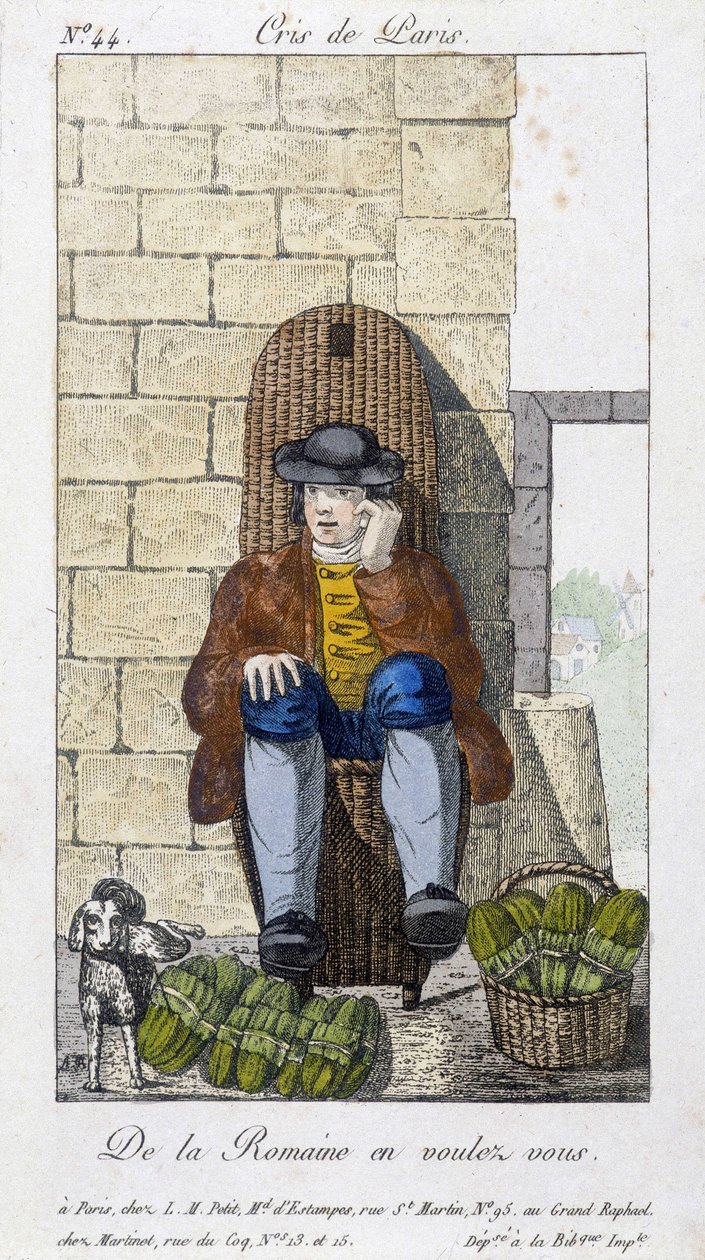 Salatsælger - i “” Cris de Paris””, deb. 19. århundrede af Unknown artist