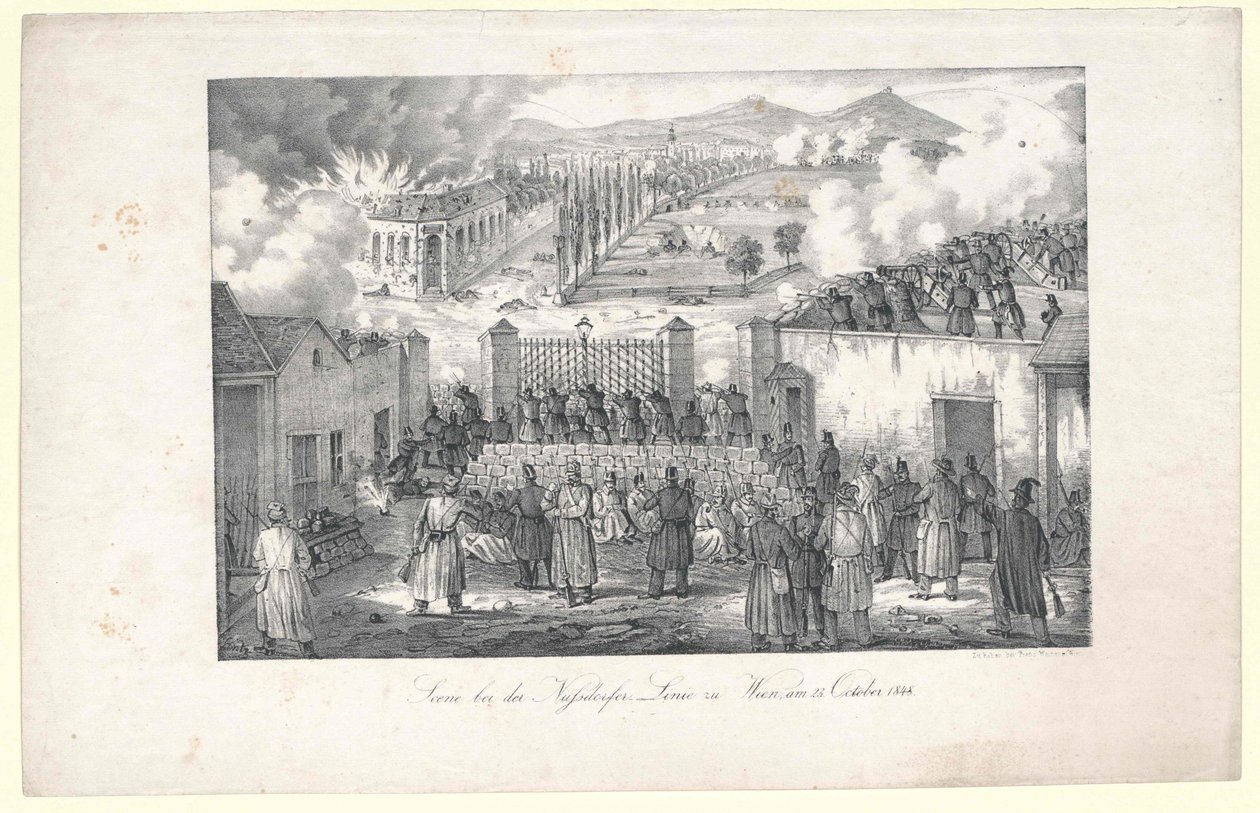 Scene ved Nussdorf-linjen til Wien af Unknown artist