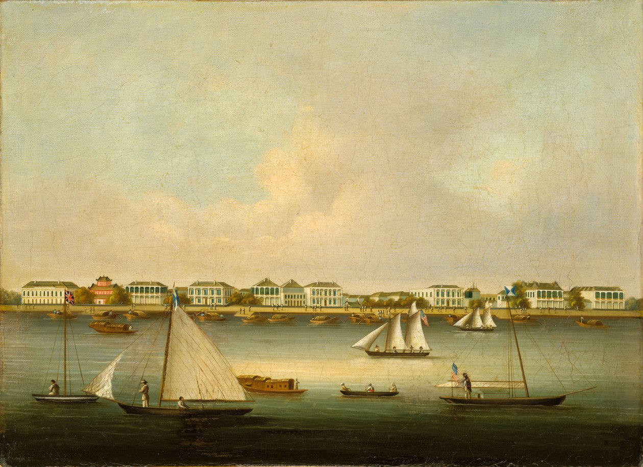 Scene ved indgangen til Yang Tse Kiang-floden ved Woosung af Unknown artist