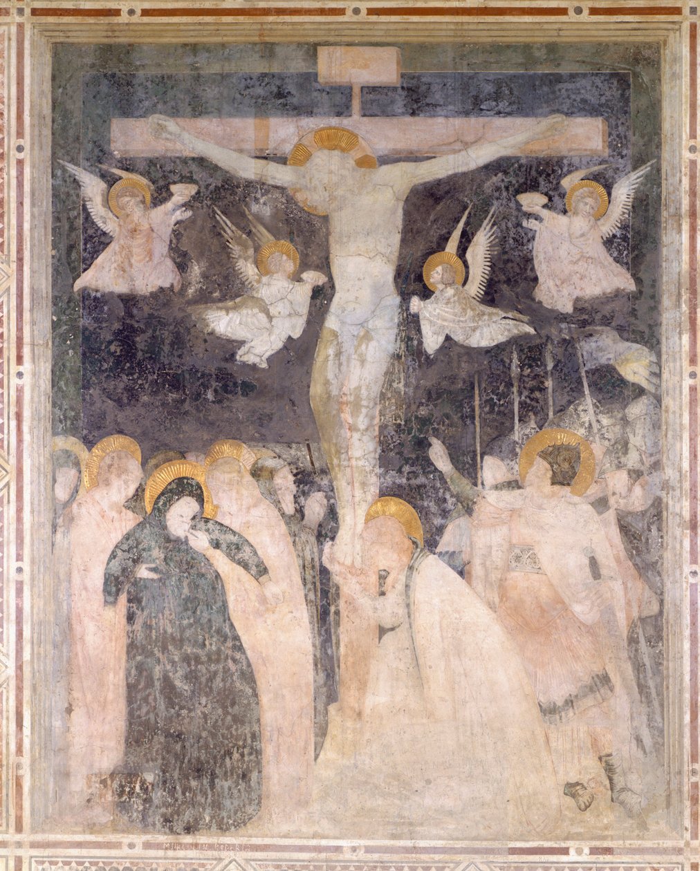 Korsfæstelsesscene, Pomposa-klosteret, Italien af Unknown artist