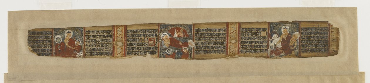 Scener fra Buddhas liv fra et <em>Prajna-paramita</em> manuskript af Unknown artist