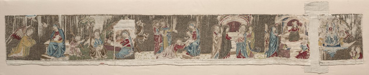 Scener af Jomfruens liv, fra et alter foran af Unknown artist