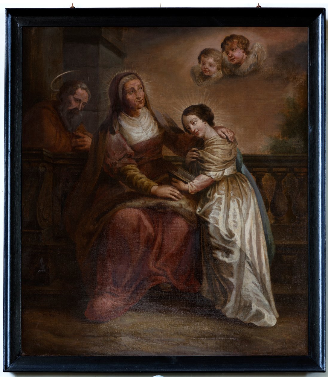 Schilderij, "Maria og hendes forældre" af Unknown artist