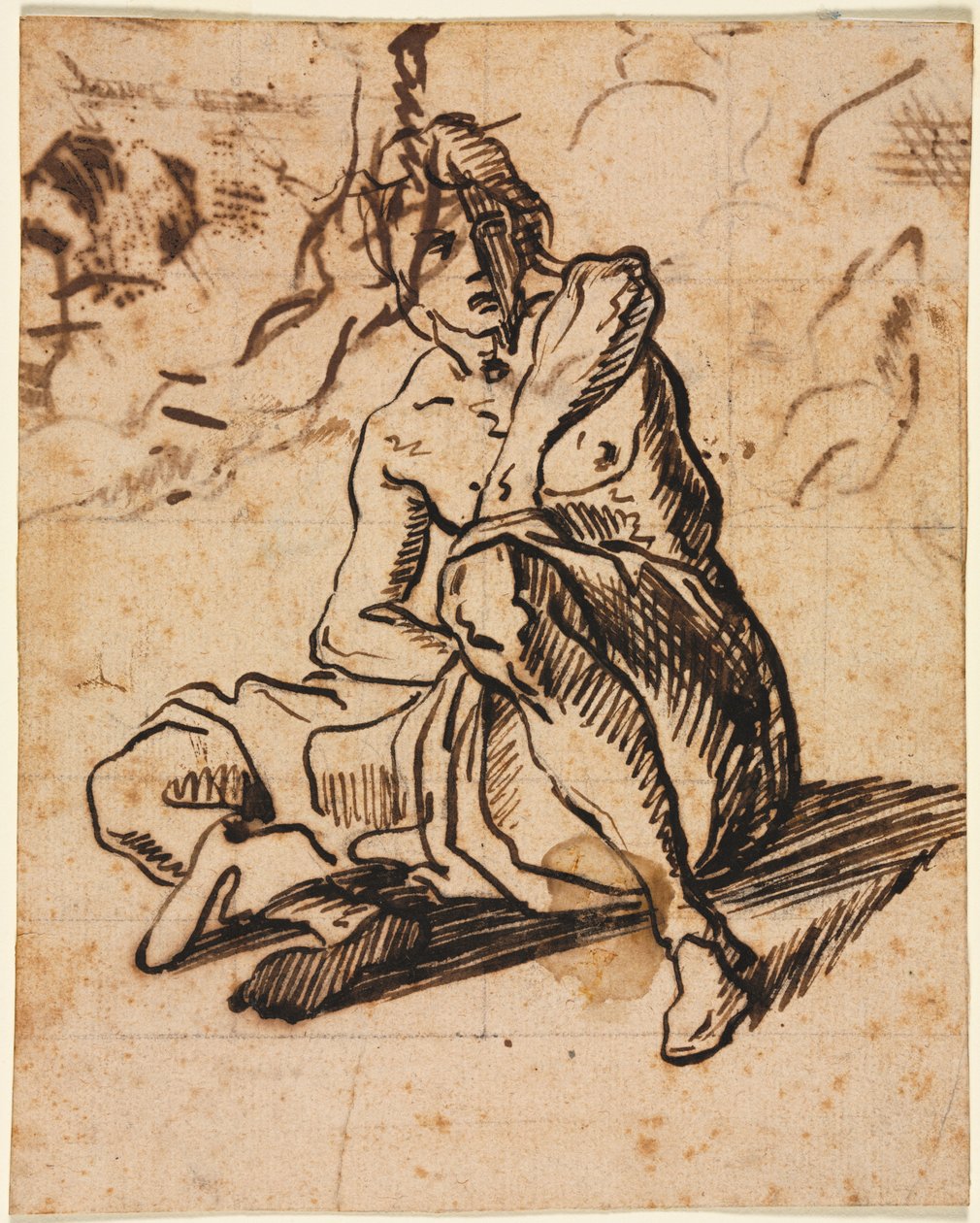 Siddende figur af Unknown artist