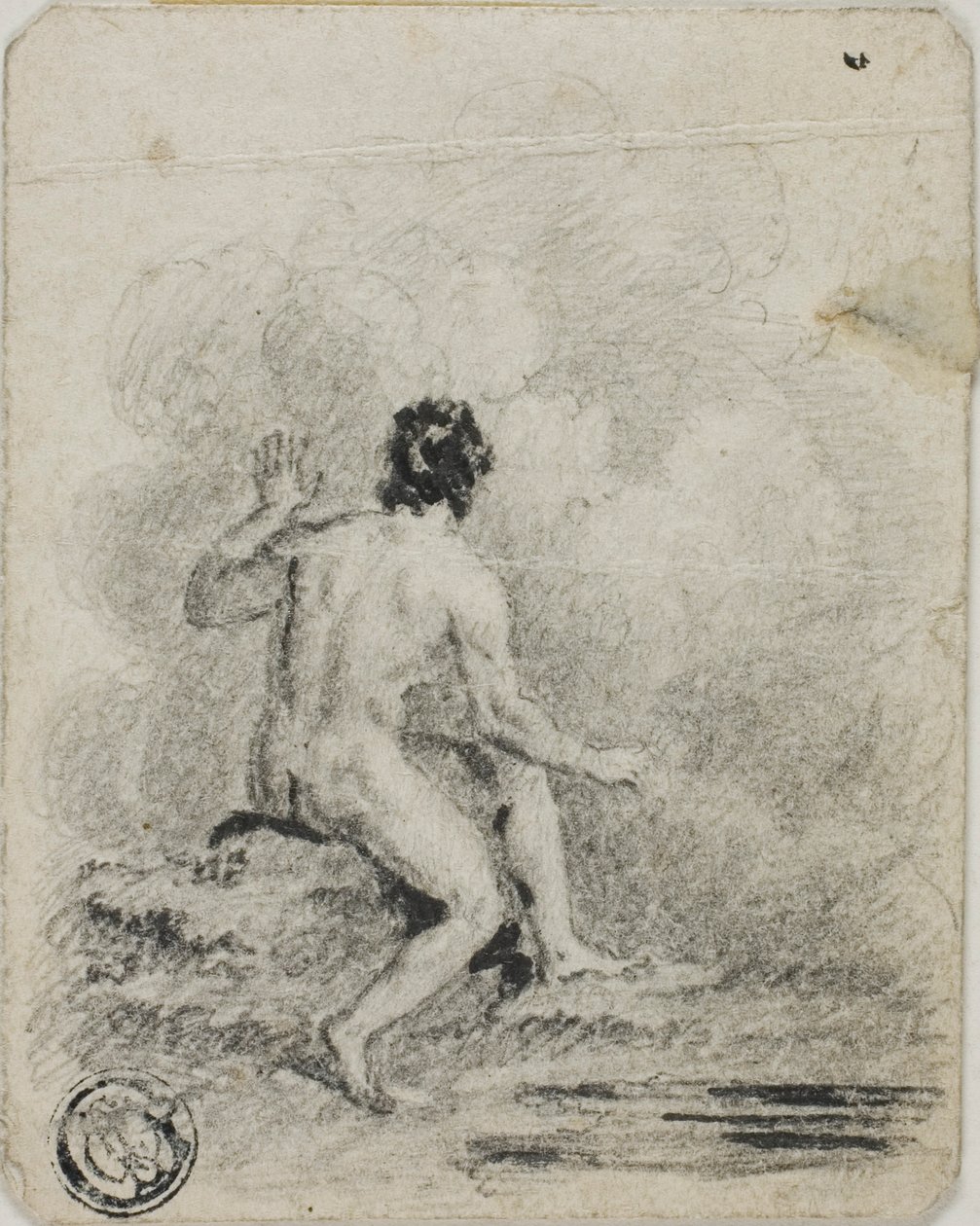 Siddende nøgen mand af Unknown artist