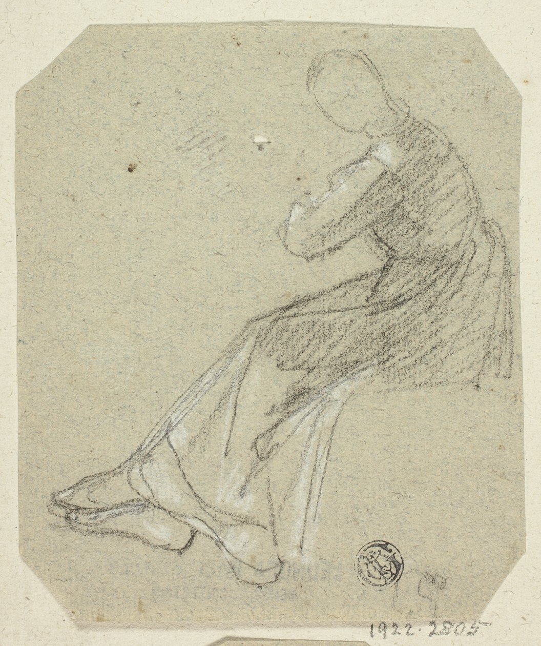 Siddende kvinde i profil af Unknown artist